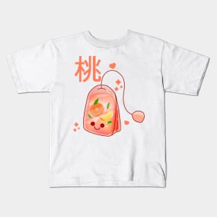 Kawaii Peach Tea Bag Kids T-Shirt